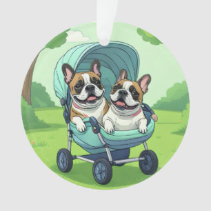 French Bulldog Französische Bulldogge Zwillinge Ornament