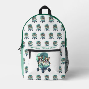 French Bulldog Französische Bulldogge Zwillinge Printed Backpack