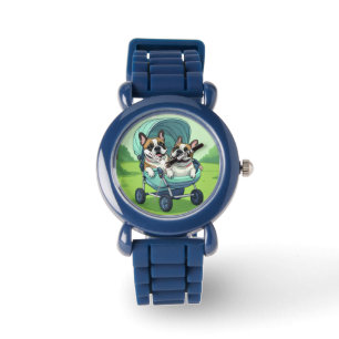 French Bulldog Französische Bulldogge Zwillinge Watch