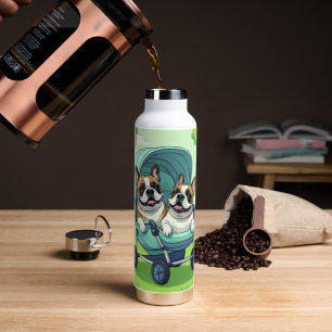 French Bulldog Französische Bulldogge Zwillinge Water Bottle