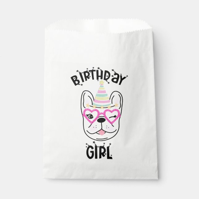 French Bulldog Frenchie Birthday Party Theme  Favour Bag (Front)