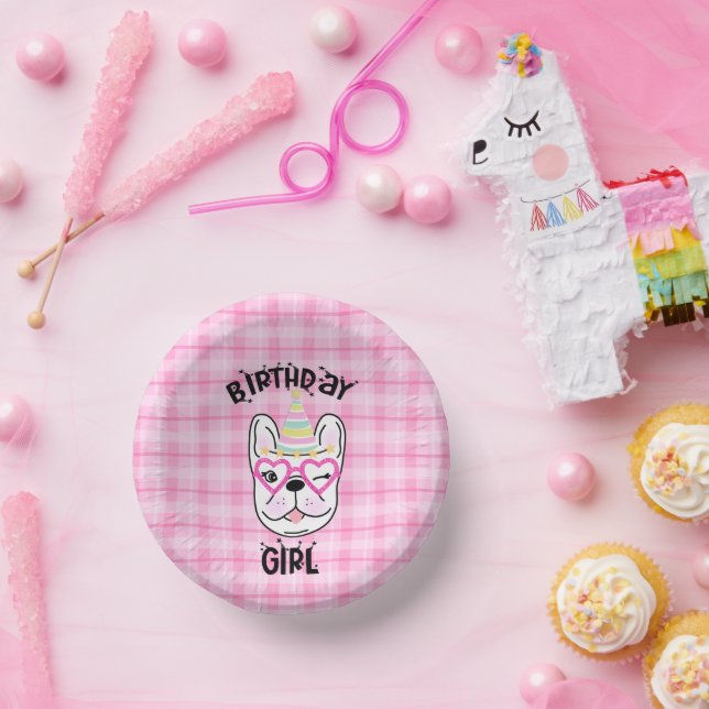 French Bulldog Frenchie Birthday Party Theme    Paper Plate (Party)