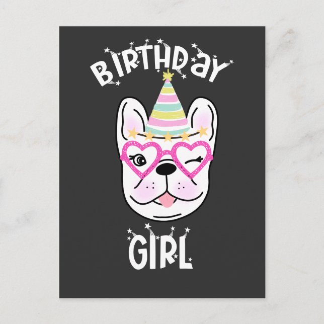 French Bulldog Frenchie Birthday Party Theme  Postcard (Front)