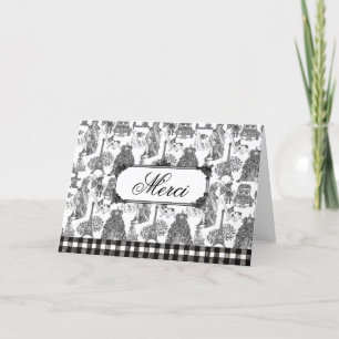 FRENCH BULLDOG Frenchie Black Toile Customisation Thank You Card