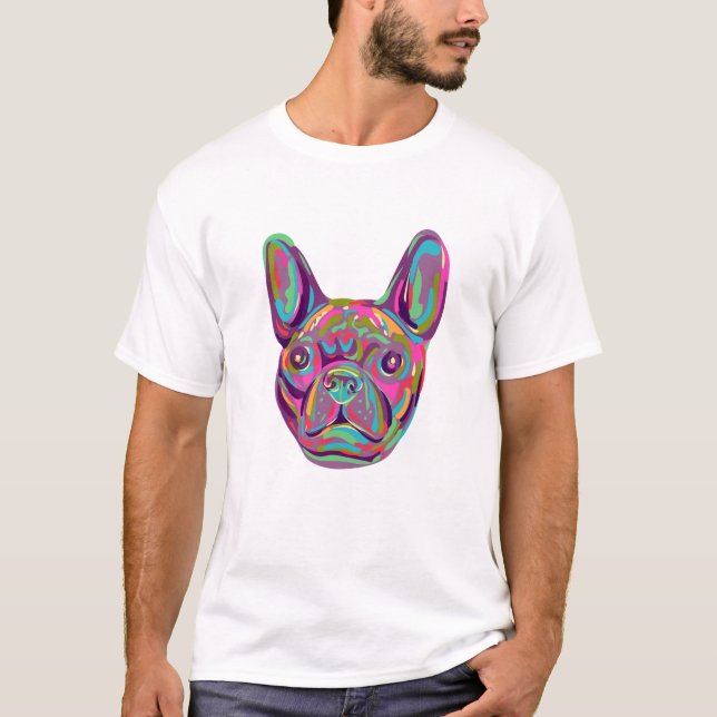 French Bulldog Frenchie Bouledogue Francais Head T-Shirt (Front)