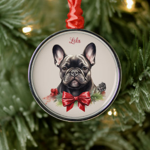 French Bulldog Frenchie Christmas Pet Memorial Dog Metal Ornament