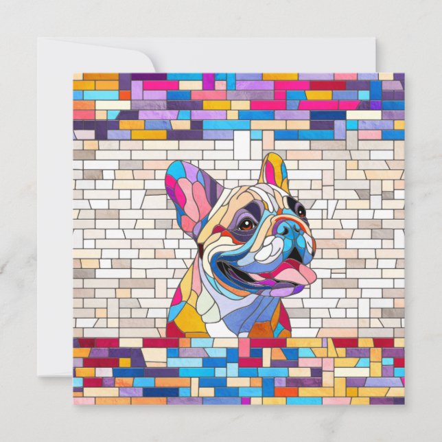 French Bulldog -Frenchie - colourful mosaic (Front)