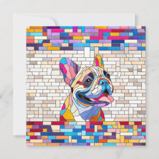 French Bulldog -Frenchie - colourful mosaic