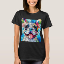 French Bulldog -Frenchie - colourful mosaic