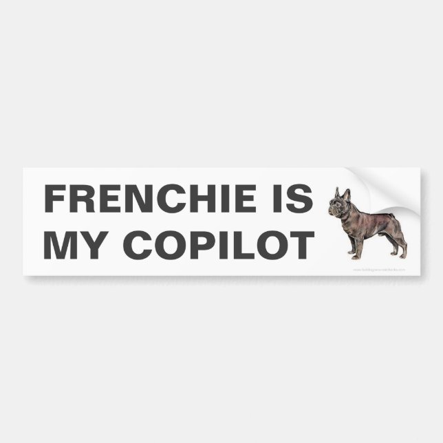 French Bulldog Frenchie Copilot Bumper Stickers (Front)