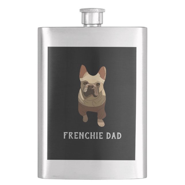 French Bulldog, Frenchie Dad Hip Flask (Front)