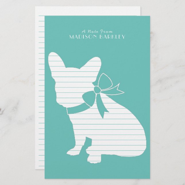 French Bulldog Frenchie Dog Puppy Frenchy Stationery (Front/Back)