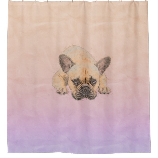 French Bulldog -Frenchie Dog Shower Curtain (Front)