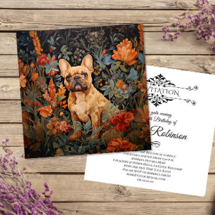 French Bulldog Frenchie Garden Tapestry Birthday Thank You Card