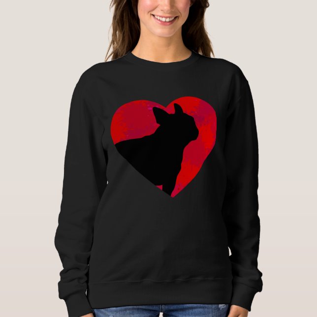 French Bulldog Frenchie Heart Valentine s Day Sweatshirt (Front)