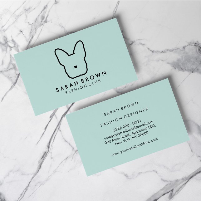 French Bulldog Frenchie Logo Business Card (French Bulldog Frenchie Logo Business Card)