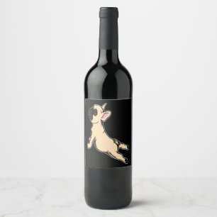 French Bulldog Frenchie Lovely Yoga Cute Dog Gift Wine Label