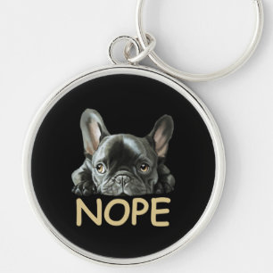 French Bulldog Frenchie Nope Gifts Key Ring