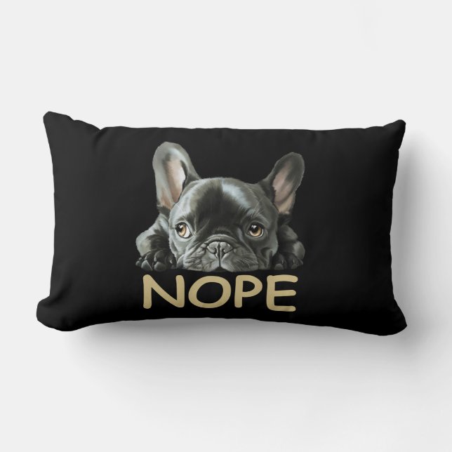 French Bulldog | Frenchie Nope Gifts Lumbar Cushion (Front)