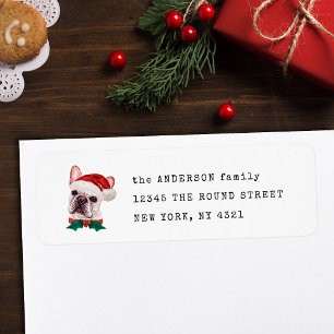 French Bulldog Frenchie Xmas Dog Return Address Label