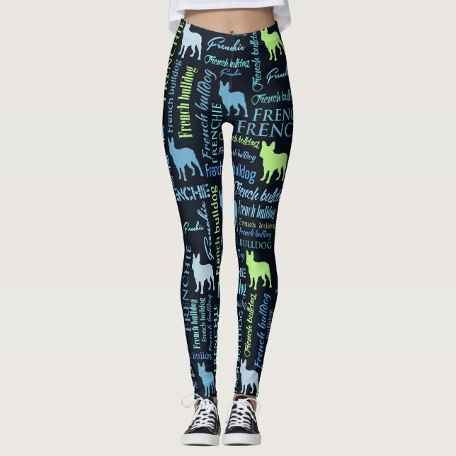 French Bulldog - Frienchie Word Art Leggings (Front)