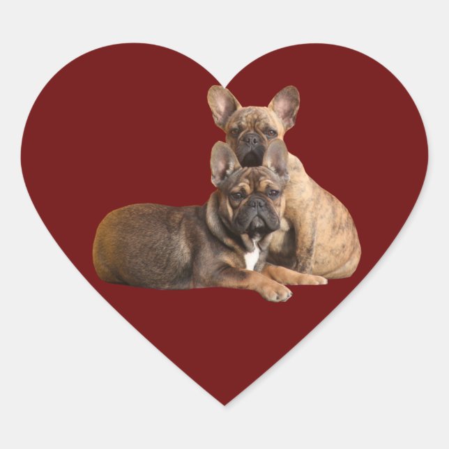 French Bulldog Friends French Bulldog Heart Sticker (Front)