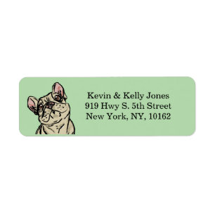 French bulldog friends return address label