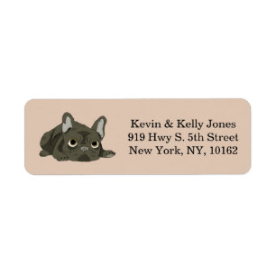 French bulldog friends, return address label