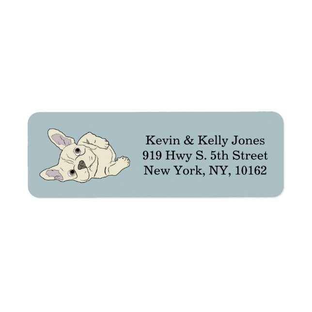 French bulldog friends return address label (Front)