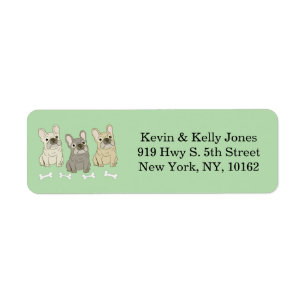 French bulldog friends return address label