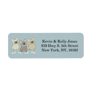 French bulldog friends return address label