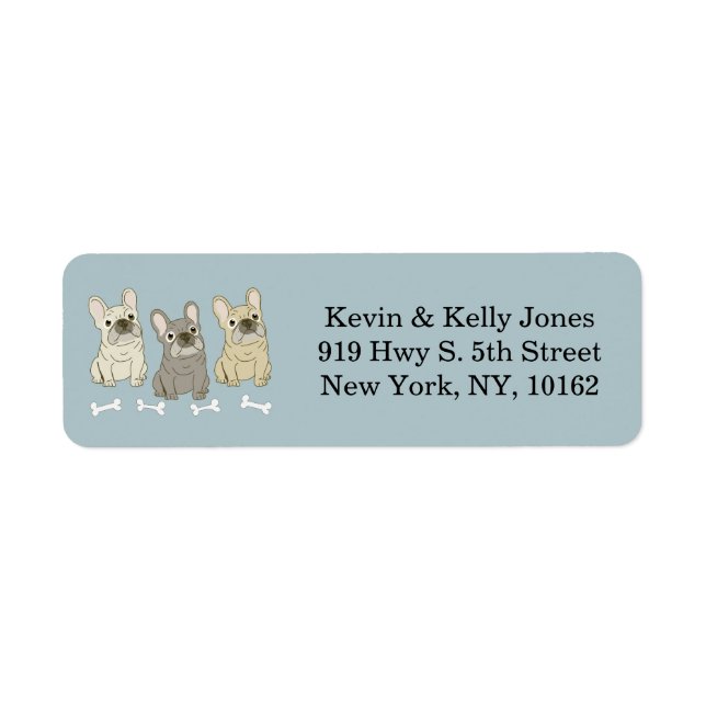 French bulldog friends return address label (Front)