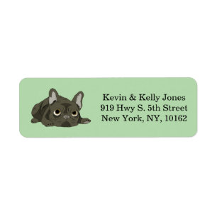 French bulldog friends, return address label