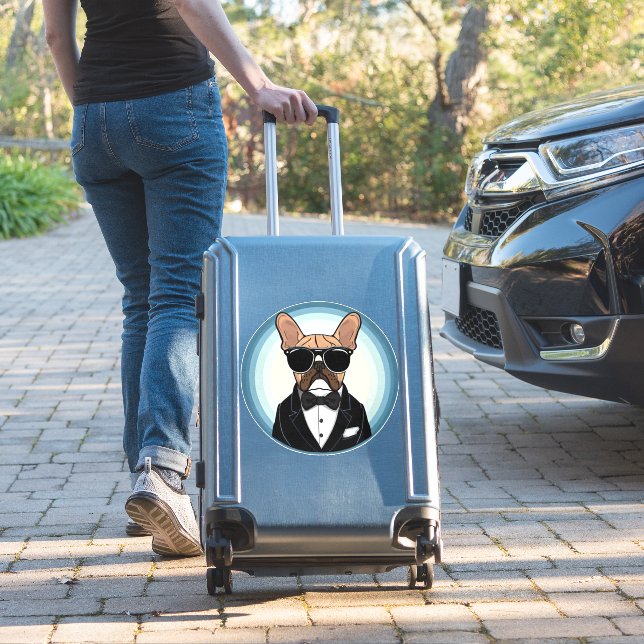 French Bulldog Funny Cute Art (Suitcase Insitu)