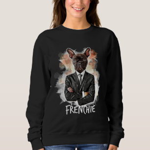 French Bulldog Funny Frenchie Business Human Costu Sweatshirt
