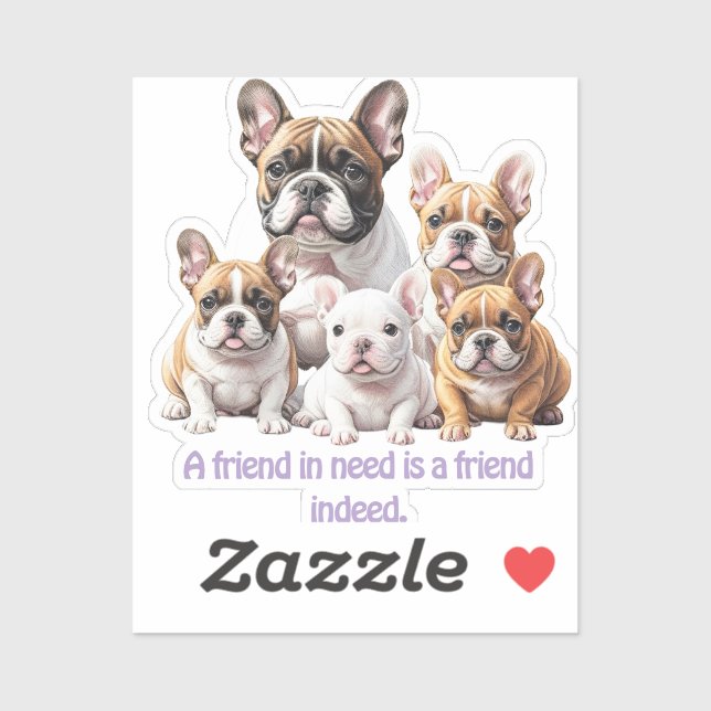 French Bulldog funny friends Bulldogs (Sheet)