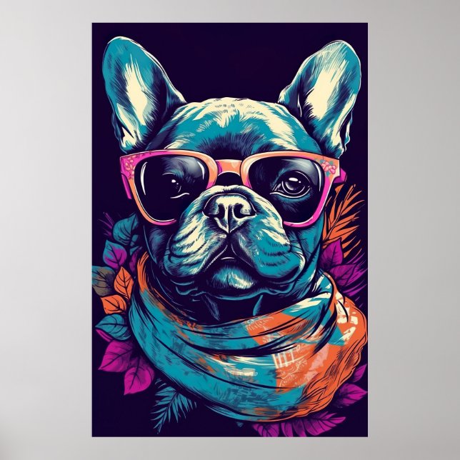 French Bulldog Funny Modern Pop Art  Poster (Front)