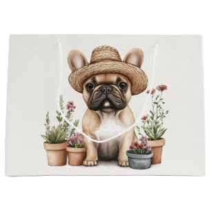 French Bulldog Gardening Flower Pots Large Gift Bag