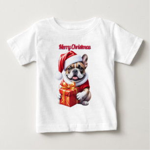 French Bulldog Geschenk mit Schleife Christmas Baby T-Shirt