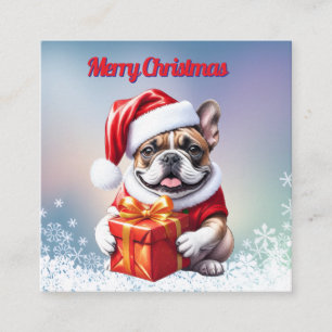 French Bulldog Geschenk mit Schleife Christmas  Enclosure Card