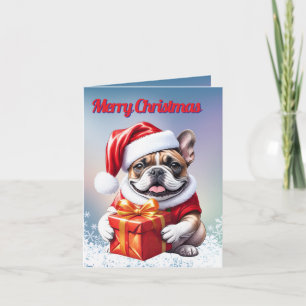 French Bulldog Geschenk mit Schleife Christmas Invitation
