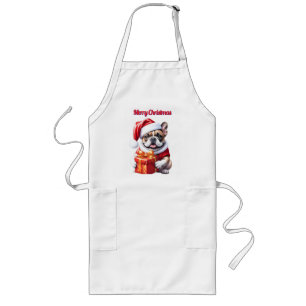 French Bulldog Geschenk mit Schleife Christmas Long Apron
