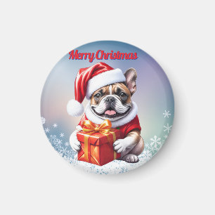 French Bulldog Geschenk mit Schleife Christmas  Magnet