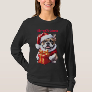 French Bulldog Geschenk mit Schleife Christmas  T-Shirt