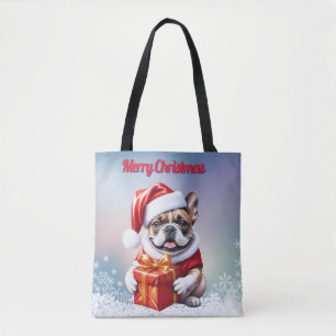 French Bulldog Geschenk mit Schleife Christmas  Tote Bag