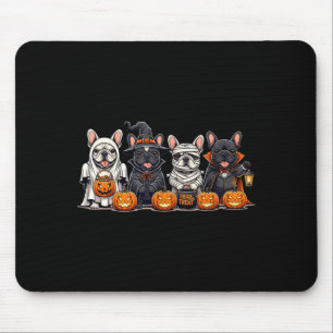 French Bulldog Ghost Witch Pumpkins Halloween Dog Mouse Pad