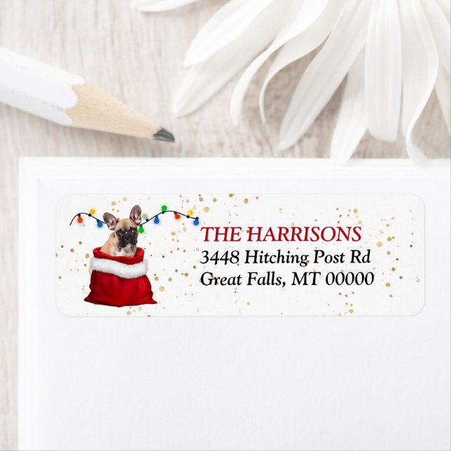 French Bulldog Gift Bag Return Address Label (Insitu)