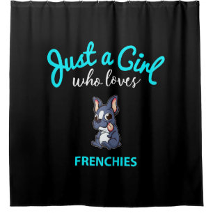 french bulldog   gift girls kids french bulldog shower curtain