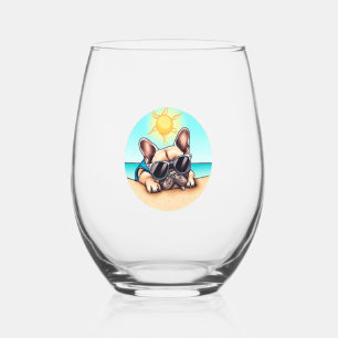 French Bulldog Gifts Stemless Wine Glass