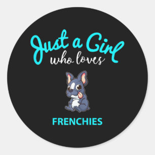 French Bulldog Girls Kids French Bulldog Gift Classic Round Sticker